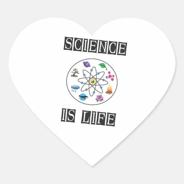 Science is life heart sticker (Front)