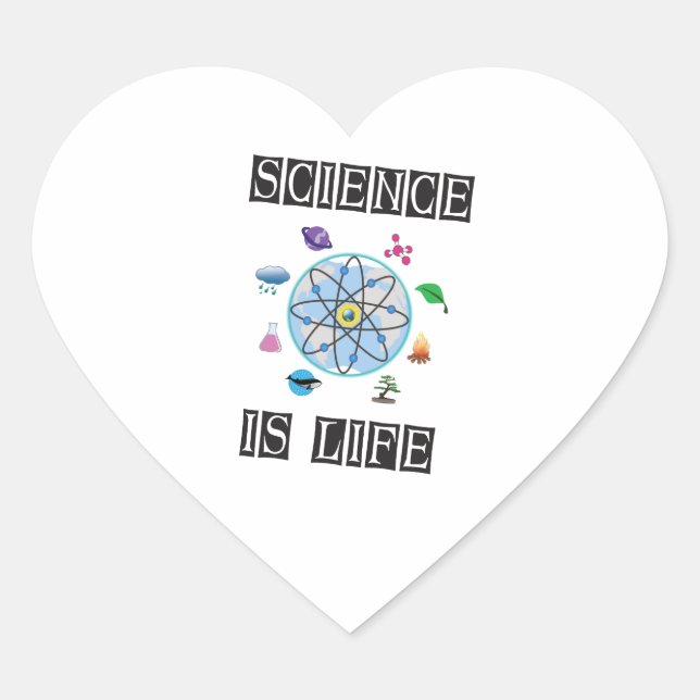 Science is life heart sticker (Front)
