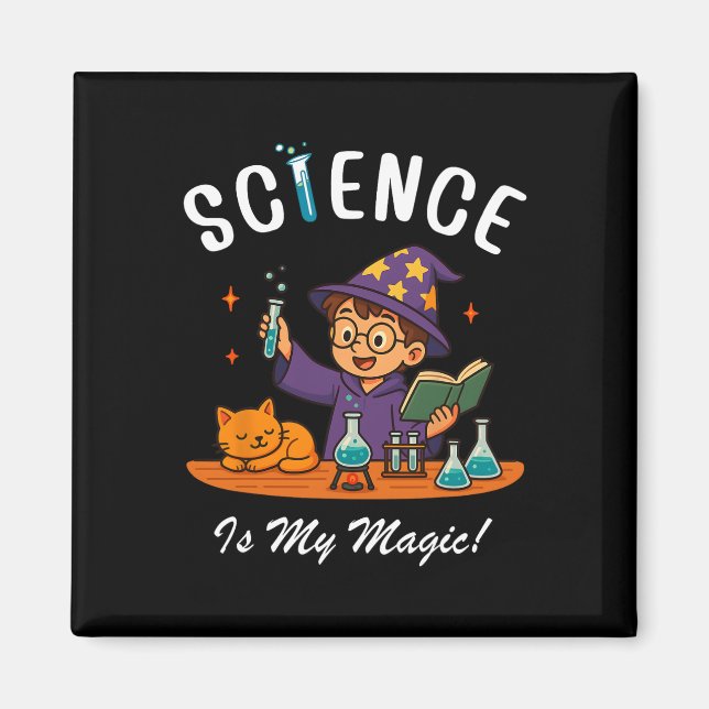 Science Is My Magic Back To School Stem Wizard Tea Magnet (Front)