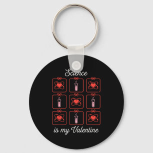 Science Is My Valentine Chemistry Atom Test Tube T Key Ring