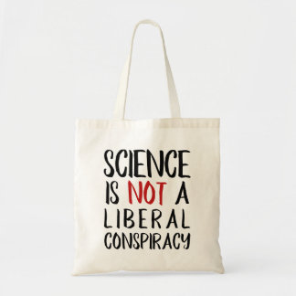 Science is Not a Liberal Conspiracy Black & Red Tote Bag