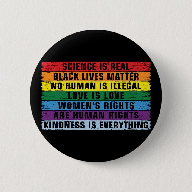 Science Is Real Black Lives Matter  6 Cm Round Badge (Front)