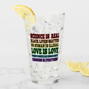 Science is Real Black Lives Matter Glass