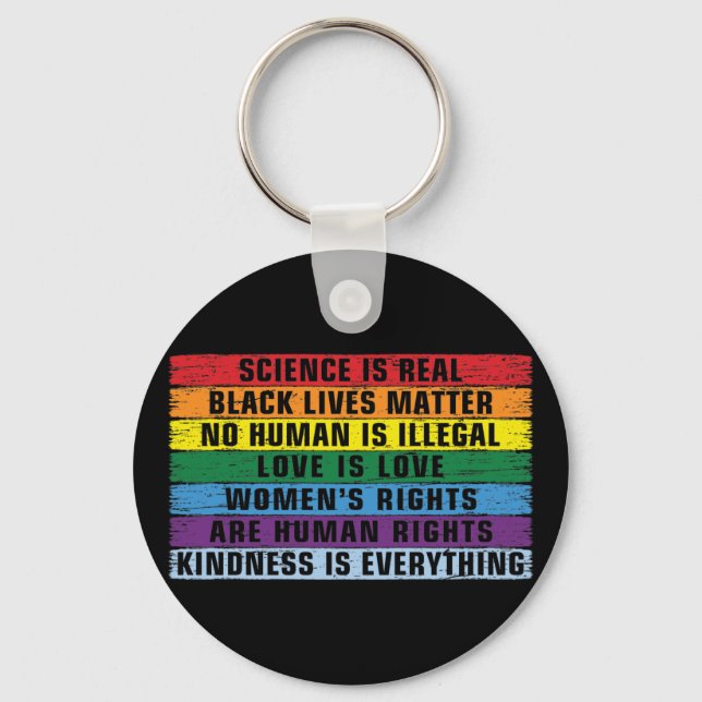 Science Is Real Black Lives Matter  Key Ring (Front)