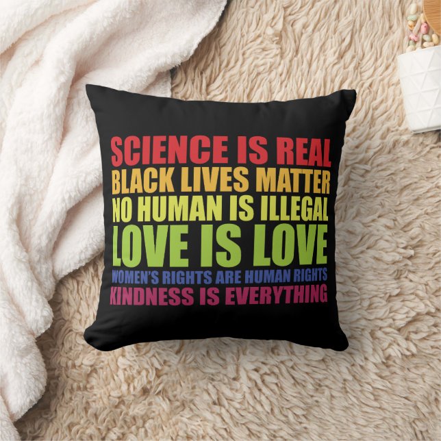 Science Is Real Black Lives Matter LGBT Pride  Cushion (Blanket)