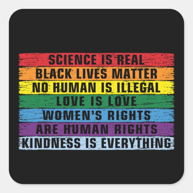 science is real - black Lives Matter Square Sticke Square Sticker (Front)