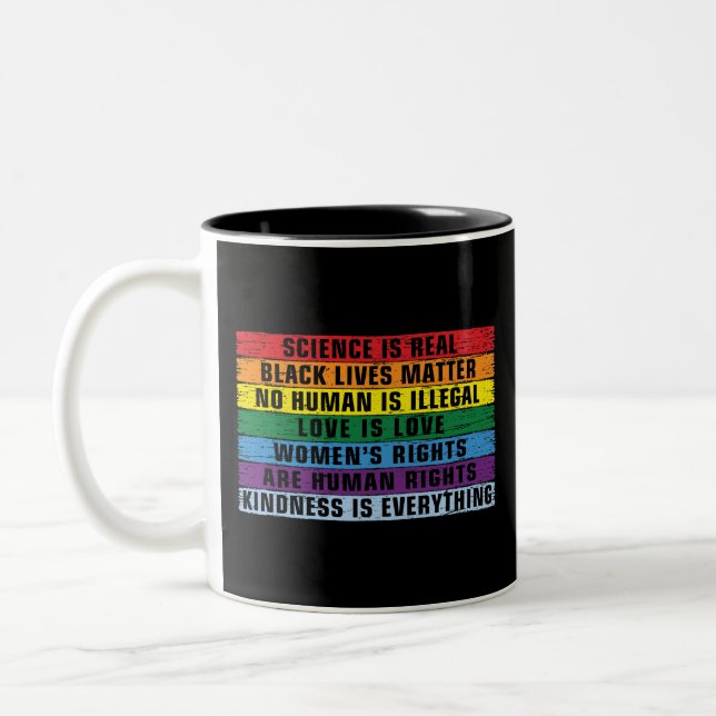 Science Is Real Black Lives Matter  Two-Tone Coffee Mug (Left)
