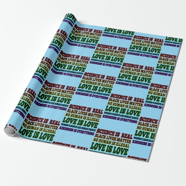 Science is Real Black Lives Matter Wrapping Paper (Unrolled)