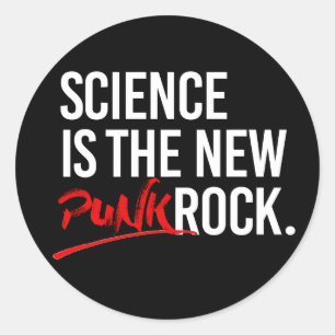Science is the new punk rock classic round sticker