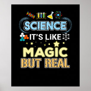 Science Its Like Magic But Real Cute Scientist Poster