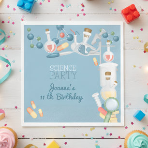 Science lab and experiments birthday party napkin
