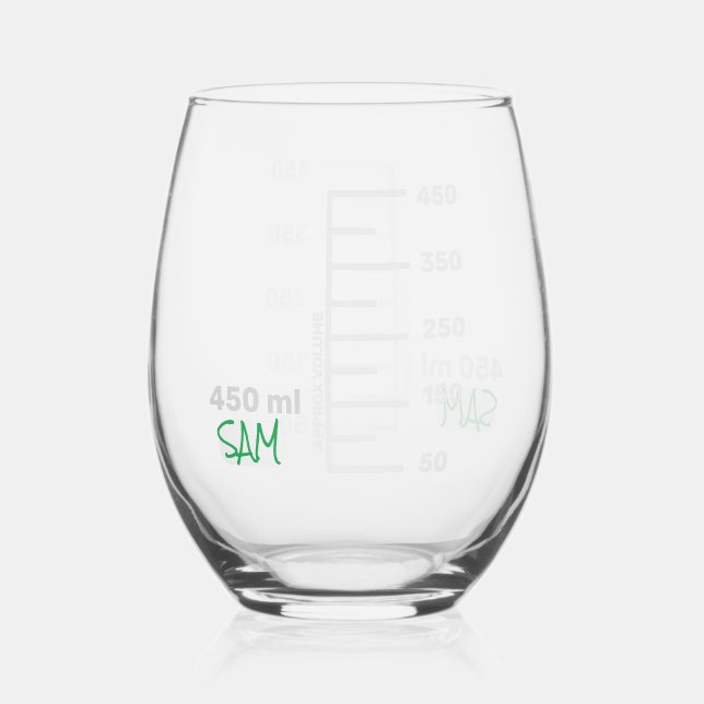 Science Lab Beaker Personalised Glass Chemistry (Front)