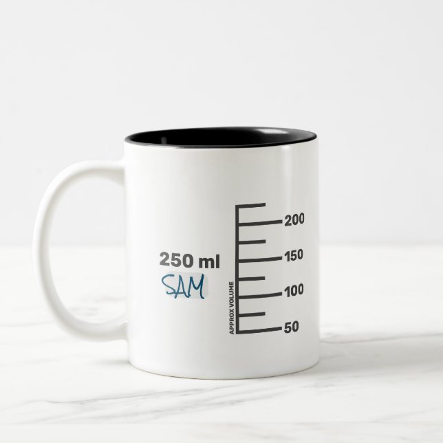 Science Lab Beaker Personalised White Mug (Left)