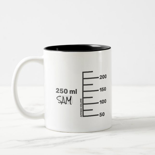 Science Lab Beaker Personalised White Mug (Left)