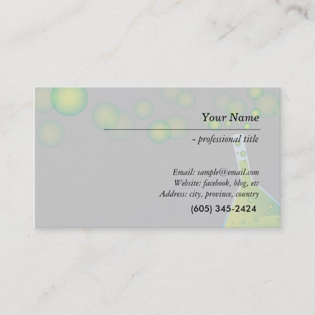 science, lab, chemistry scientists, researcher business card (Front)