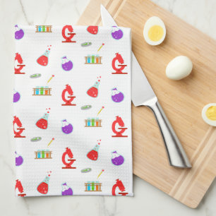 Science Lab Pattern Tea Towel