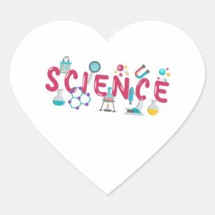 Science laboratory apparatus heart sticker
