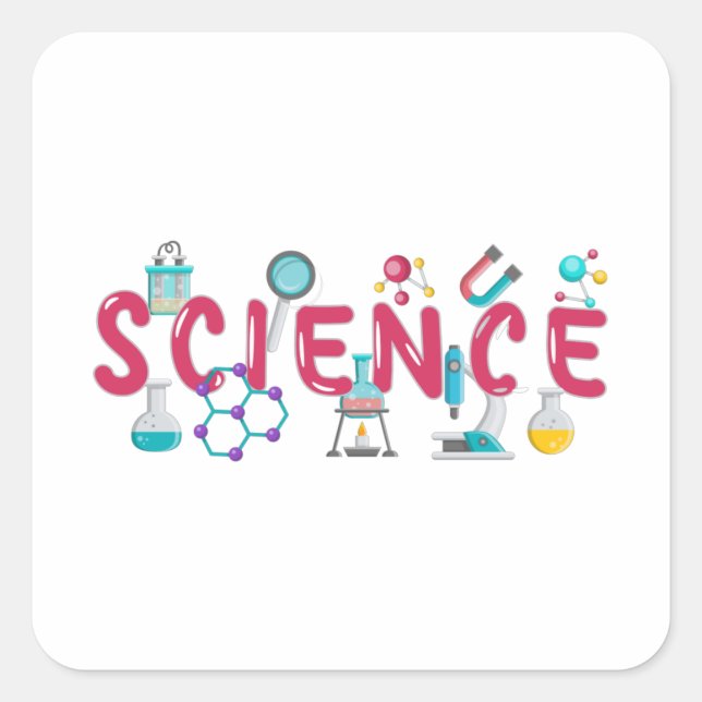 Science laboratory apparatus square sticker (Front)