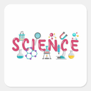 Science laboratory apparatus square sticker