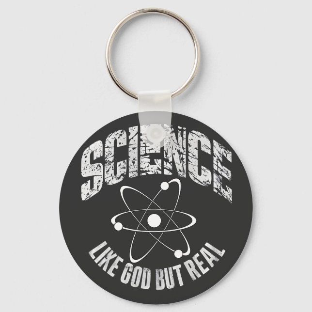  Science Like God But Real Funny Inspirational Key Ring (Front)