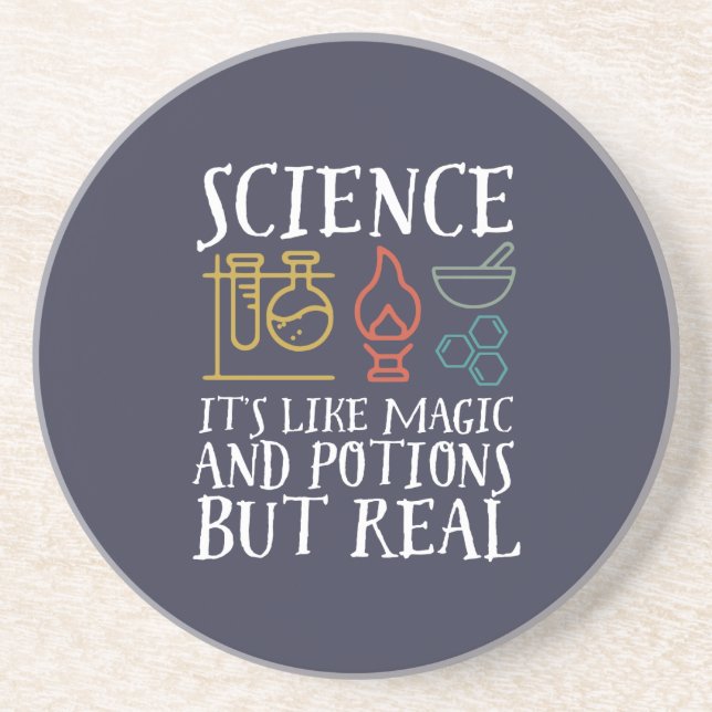 Science Like Magic and Potion Geek Nerd Scientist Coaster (Front)