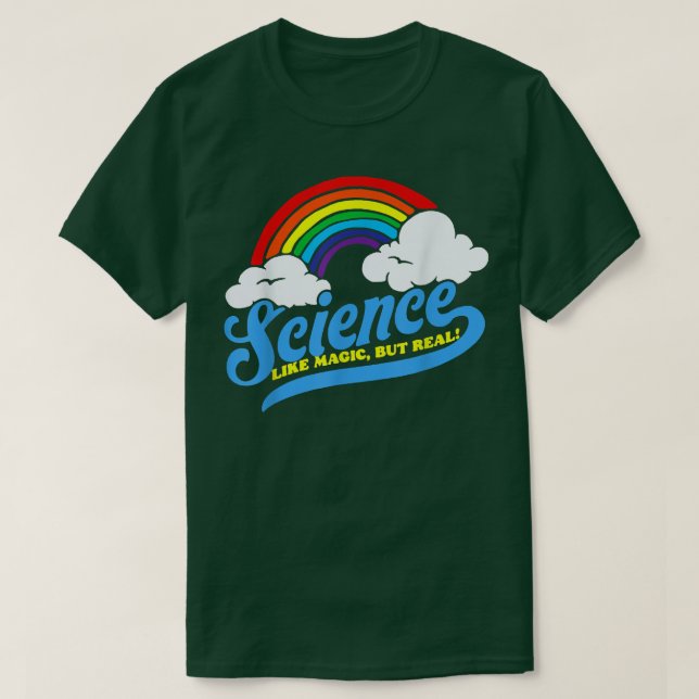 Science Like Magic, But Real! Funny Retro 80s Nerd T-Shirt (Design Front)