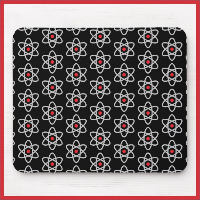 Science Lover Black and Red Atom Mousepad (Creator Uploaded)