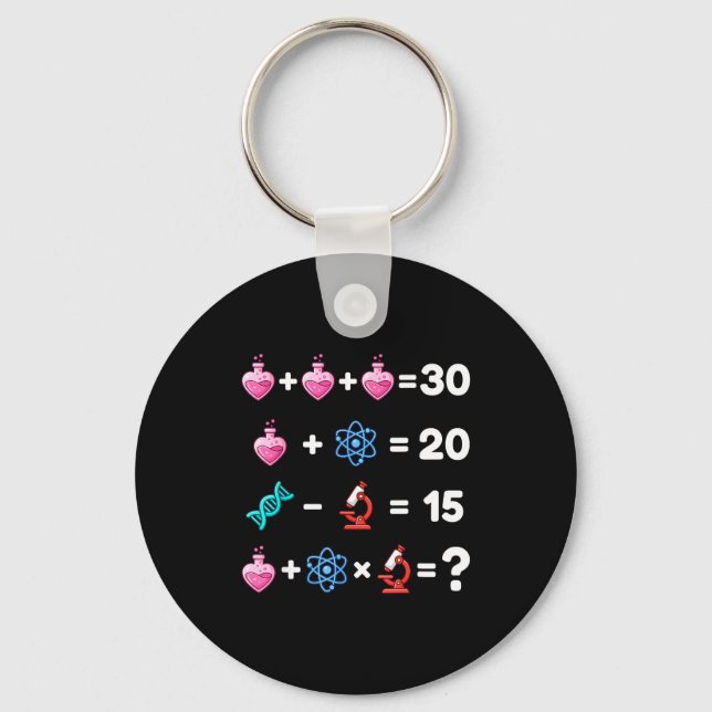 Science Math Riddle Valentine Chemistry Biology Lo Key Ring (Front)