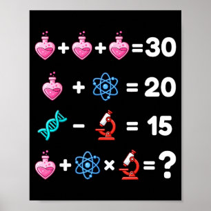 Science Math Riddle Valentine Chemistry Biology Lo Poster