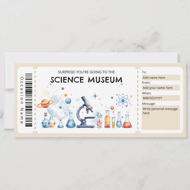 Science Museum Gift Certificate Invitation (Front)
