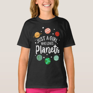 Science Nerd Outer Space Girl Who Loves Planets T-Shirt