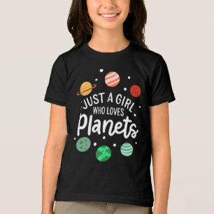 Science Nerd Outer Space Girl Who Loves Planets Tri-Blend Shirt