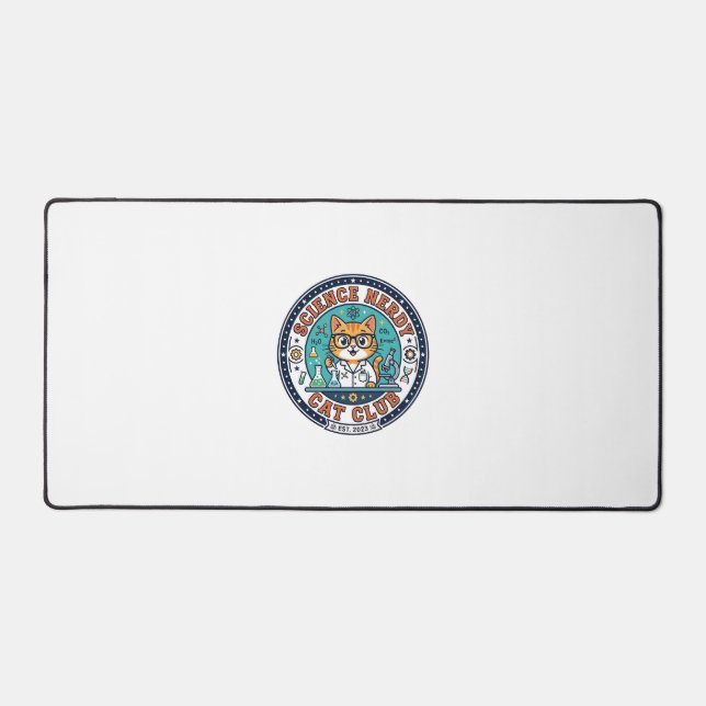 Science Nerdy Cat Cat Mum Gift Idea - Science Nerd Desk Mat (Front)