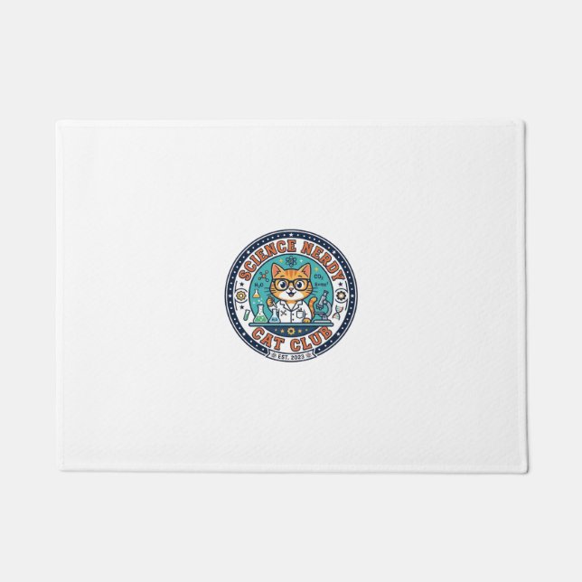 Science Nerdy Cat Cat Mum Gift Idea - Science Nerd Doormat (Front)