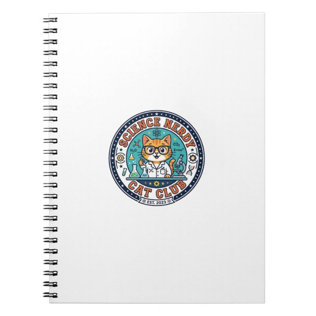 Science Nerdy Cat Cat Mum Gift Idea - Science Nerd Notebook (Front)