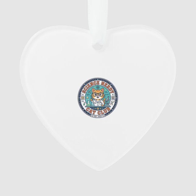 Science Nerdy Cat Cat Mum Gift Idea - Science Nerd Ornament (Front)