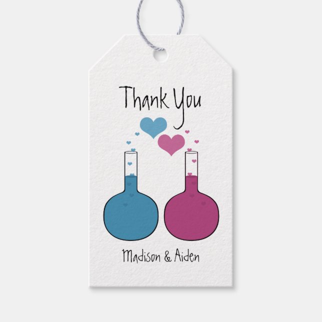 Science of Love Wedding Gift Tags (Front)