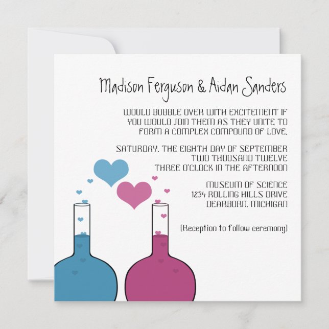 Science of Love Wedding Invite (Front)