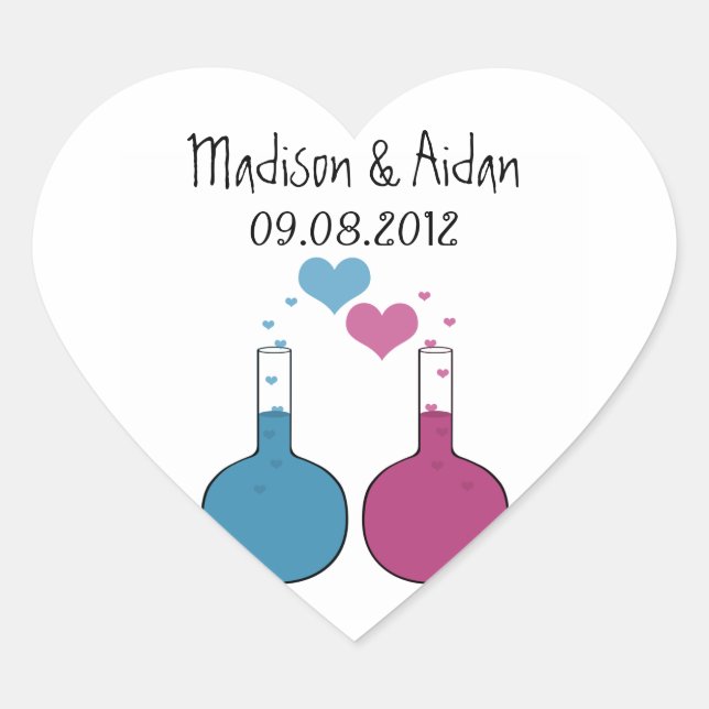 Science of Love Wedding Stickers (Front)