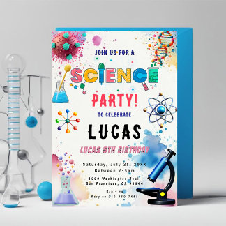 Science Party Birthday Invitation