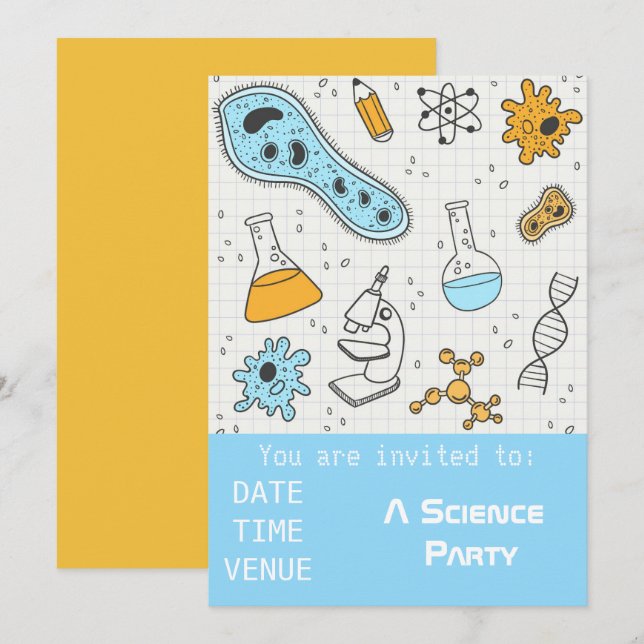 Science party chemistry experiments Party Invitati Invitation (Front/Back)