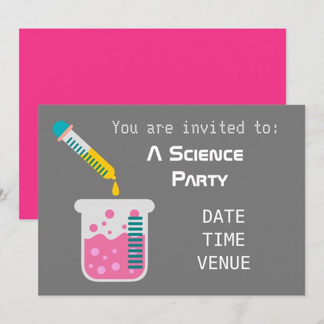 Science party chemistry experiments Party Invitation (Front/Back)