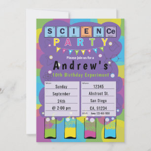 Science Party - Kids Themed Birthday Party Invitation
