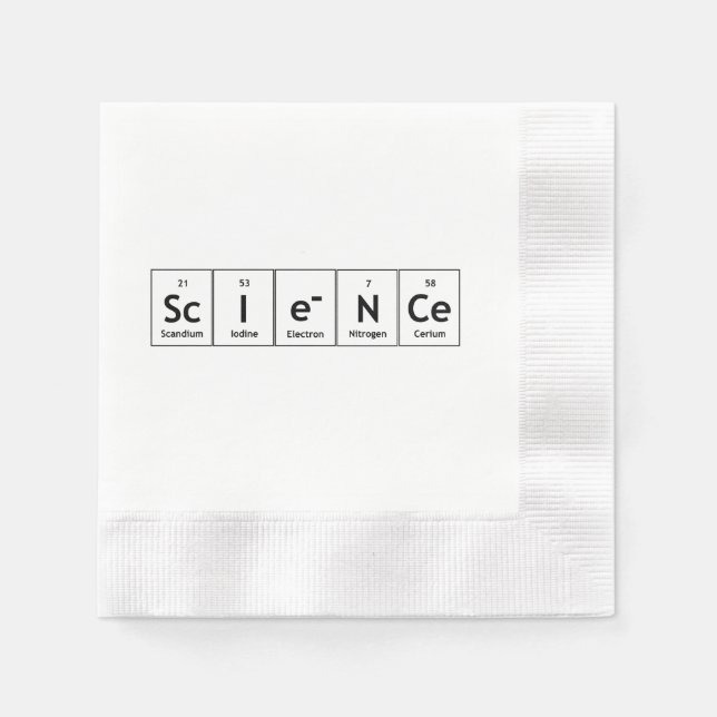 ScIeNCe Periodic Table Elements Word Chemistry Napkin (Front)