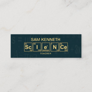 Science Periodic Table Math Formula Grunge Mini Business Card