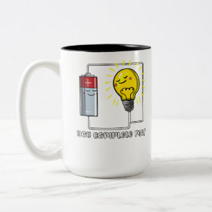 Science Physics You Complete Me Funny Joke Two-Tone Coffee Mug