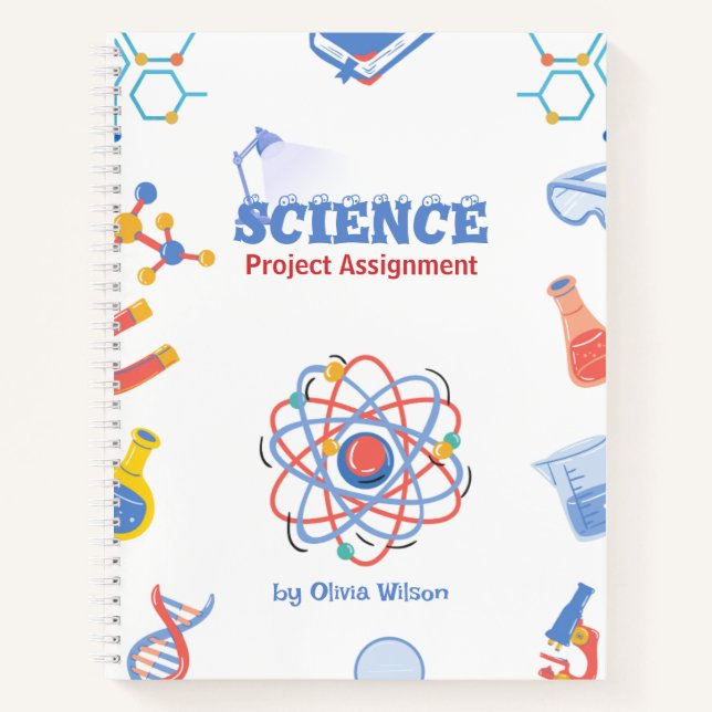 Science Project Assignment Notebook – Colourful Sc (Front)