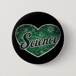 Science Retro Heart Blackboard Love 6 Cm Round Badge