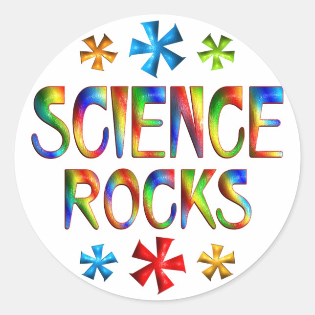 SCIENCE ROCKS CLASSIC ROUND STICKER (Front)