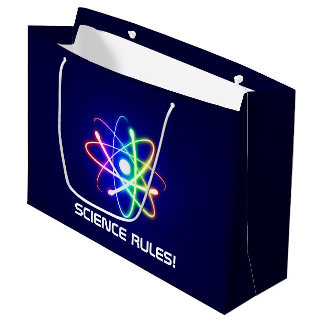 SCIENCE RULES! Atom Large Gift Bag (Front Angled)
